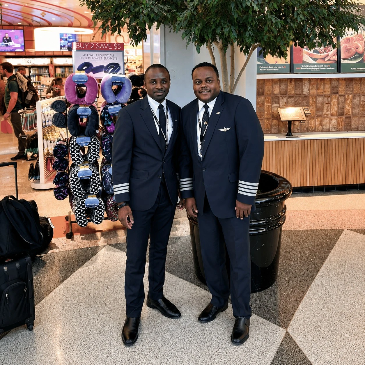 Yamarley standing by aircraft with copilot